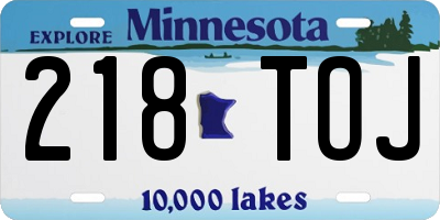 MN license plate 218TOJ