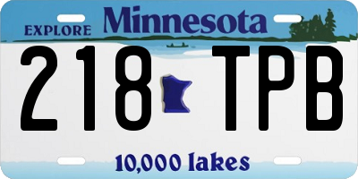 MN license plate 218TPB