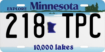 MN license plate 218TPC