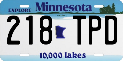 MN license plate 218TPD