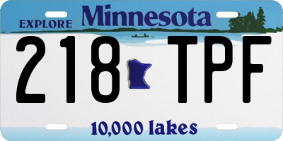 MN license plate 218TPF