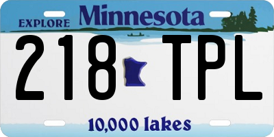 MN license plate 218TPL