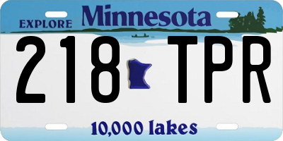 MN license plate 218TPR