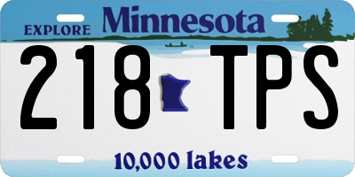MN license plate 218TPS