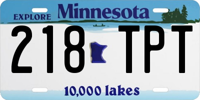 MN license plate 218TPT
