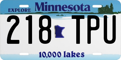 MN license plate 218TPU