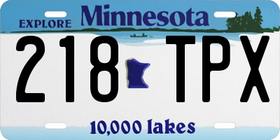 MN license plate 218TPX