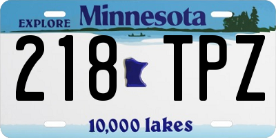 MN license plate 218TPZ