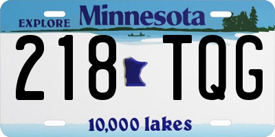 MN license plate 218TQG