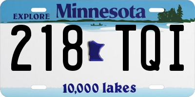 MN license plate 218TQI