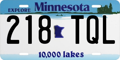 MN license plate 218TQL