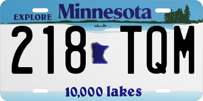 MN license plate 218TQM