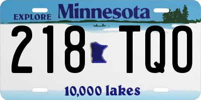 MN license plate 218TQO