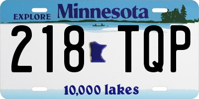 MN license plate 218TQP