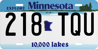 MN license plate 218TQU
