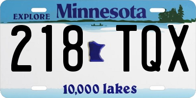 MN license plate 218TQX