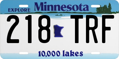 MN license plate 218TRF