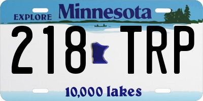 MN license plate 218TRP