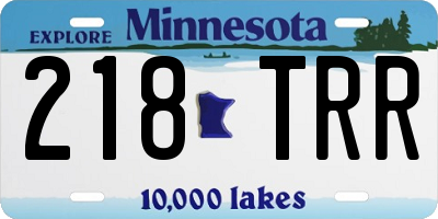 MN license plate 218TRR