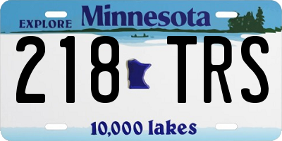 MN license plate 218TRS