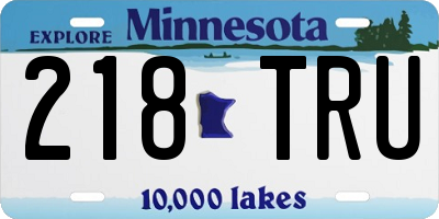 MN license plate 218TRU