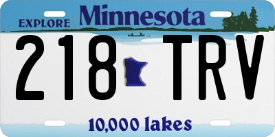 MN license plate 218TRV