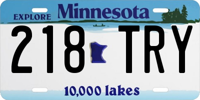 MN license plate 218TRY