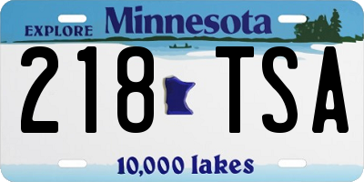 MN license plate 218TSA