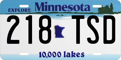 MN license plate 218TSD