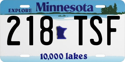 MN license plate 218TSF