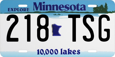 MN license plate 218TSG