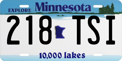 MN license plate 218TSI