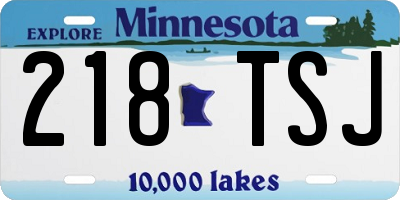 MN license plate 218TSJ