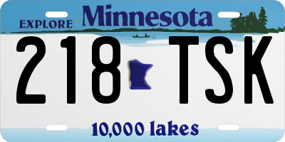 MN license plate 218TSK