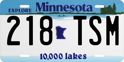 MN license plate 218TSM