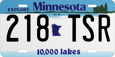 MN license plate 218TSR