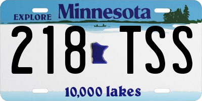 MN license plate 218TSS
