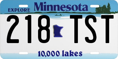 MN license plate 218TST