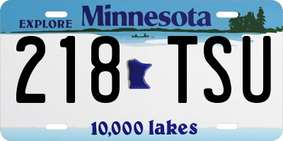 MN license plate 218TSU