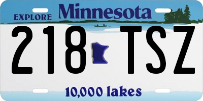 MN license plate 218TSZ