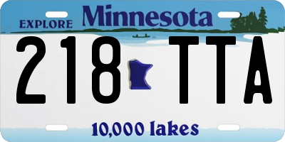 MN license plate 218TTA