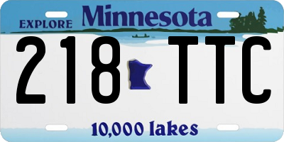 MN license plate 218TTC