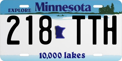 MN license plate 218TTH