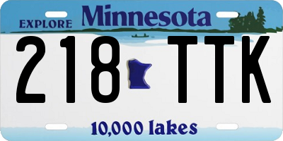 MN license plate 218TTK