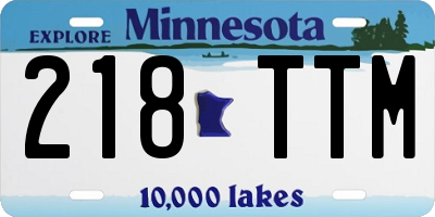 MN license plate 218TTM