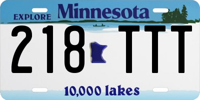 MN license plate 218TTT