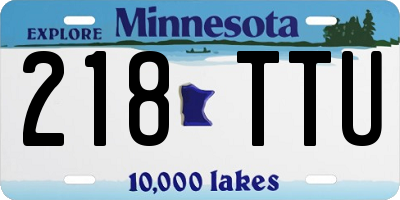 MN license plate 218TTU