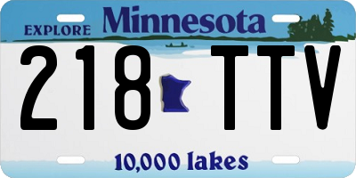 MN license plate 218TTV