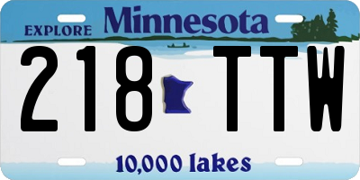 MN license plate 218TTW
