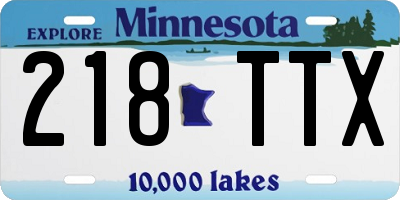 MN license plate 218TTX
